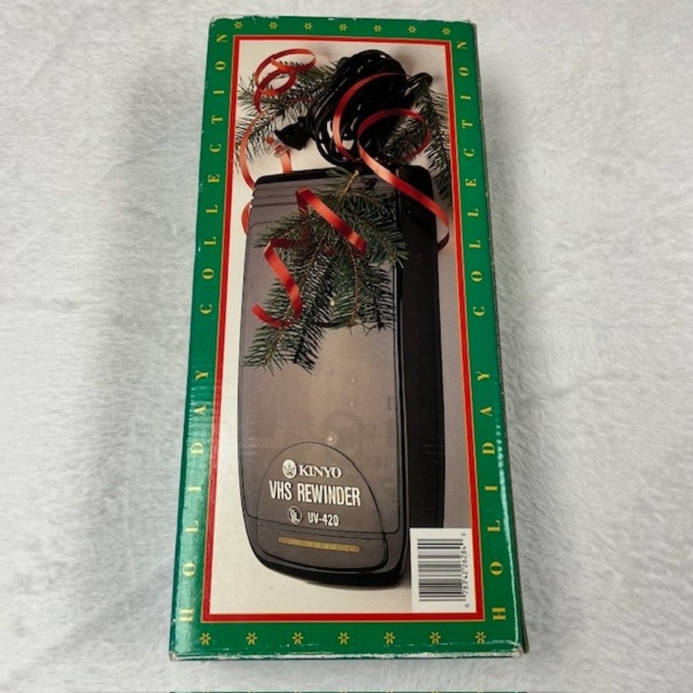 Kinyo VHS Video Cassette Rewinder UV-420 Holiday Collection Black Auto Eject Box - Picture 4 of 7